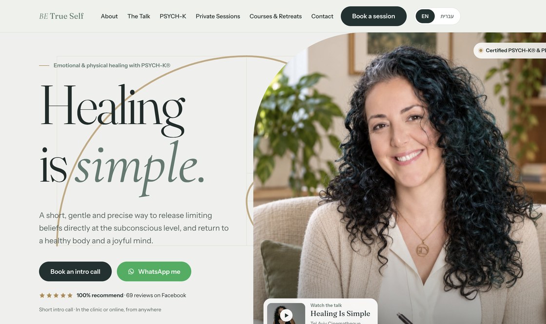 The BE True Self homepage Scope built